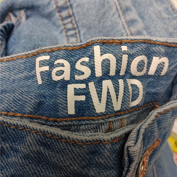 Fashion FWD Destroyed Jeans Size 9/29 Light Blue Wash Button Fly High Rise - Picture 7 of 7